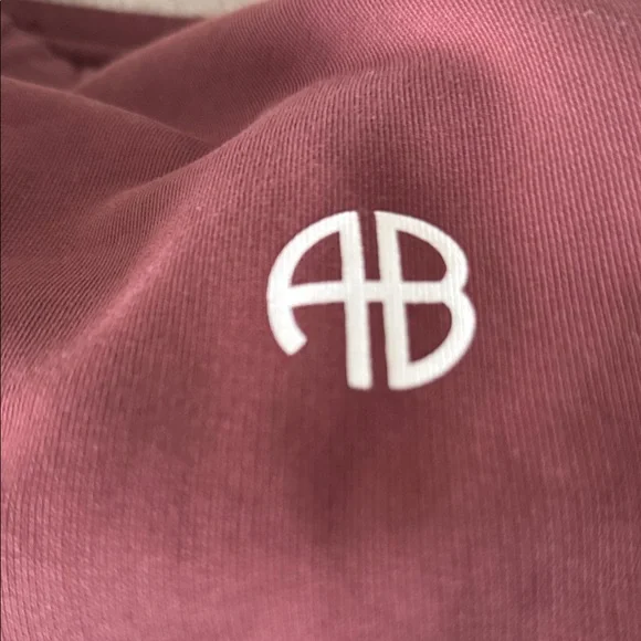 Anine Bing Sport Burgundy Jogger Pants with Logo - Picture 2 of 6